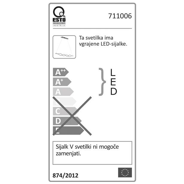 VISEČA SVETILKA-LESTENEC ESTO AMADO 1X18W SMD-LED