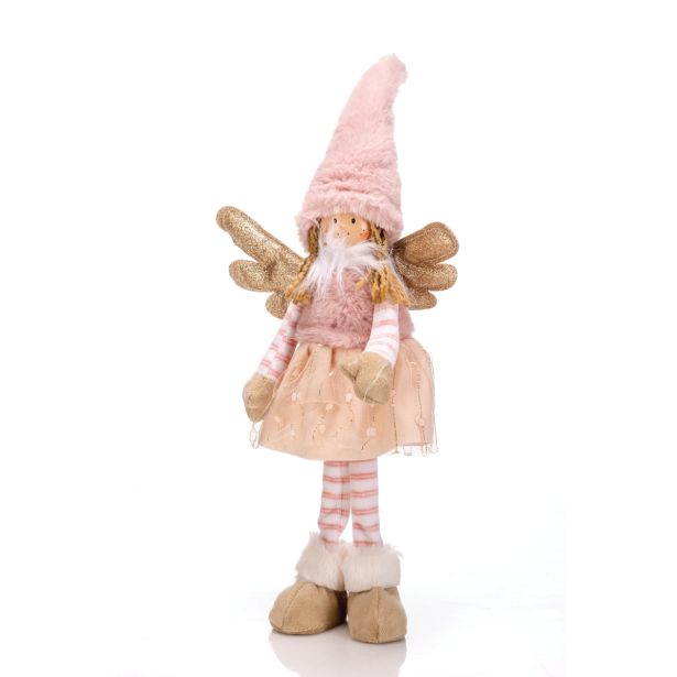 PRAZNIČNA FIGURA GLOSSTYLE ANGEL 35 CM STOJEČI SORT LILA/ROZA