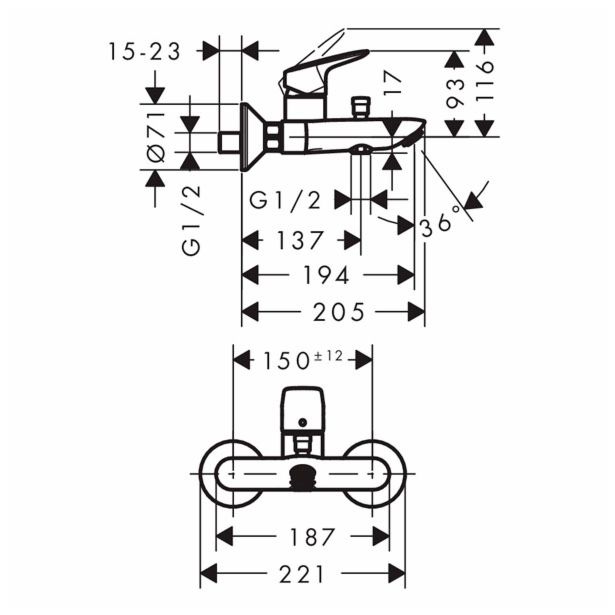 HANSGROHE MYCUBE PIPA ZA KAD