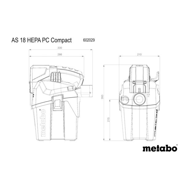 AKUMULATORSKI SESALNIK METABO AS 18 HEPA PC COMPACT