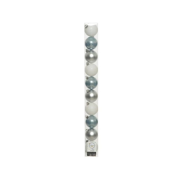 BUNKA IZ UMETNE MASE DECORIS BELA/MODRA/SREBRNA V TUBI 10/1 FI 6 CM
