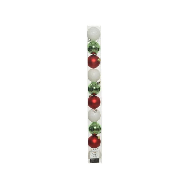 BUNKA IZ UMETNE MASE DECORIS BELA/RDEČA/ZELENA V TUBI 10/1 FI 6 CM