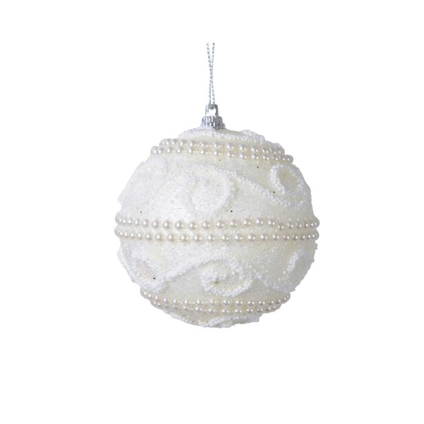 BUNKA IZ UMETNE MASE DECORIS BELA S PERLAMI FI 8 CM
