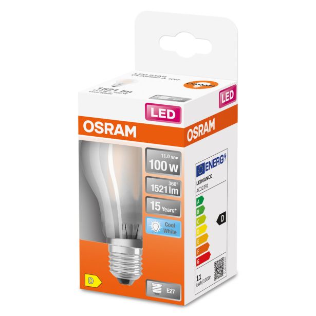 LED ŽARNICA E27 OSRAM CLA100 11W/840, MAT STAR, MAT