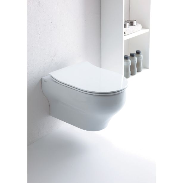 WC ŠKOLJKA, VISEČA OLYMPIA CLEAR VISEČA RIMLESS (BREZ DESKE)