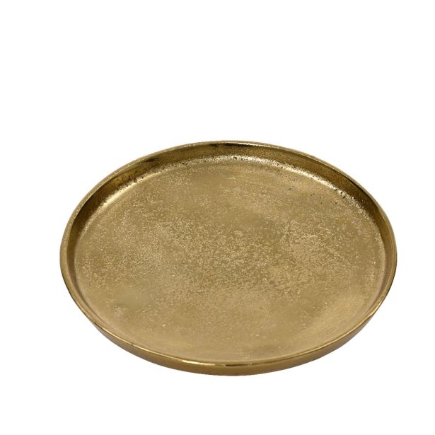 DEKORACIJA DECORIS KROŽNIK FI 35 CM, ZLAT ALUMINIJ