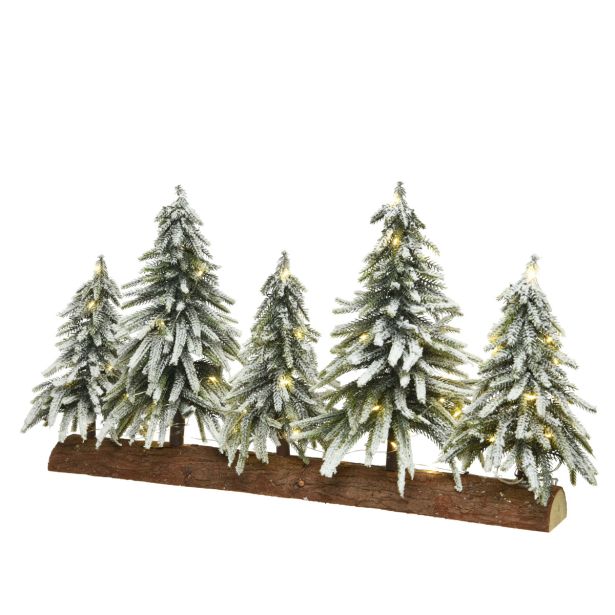 DEKORACIJA EVERLANDS NAMIZNA, DREVESA IN LUČKE 65X15X35 CM