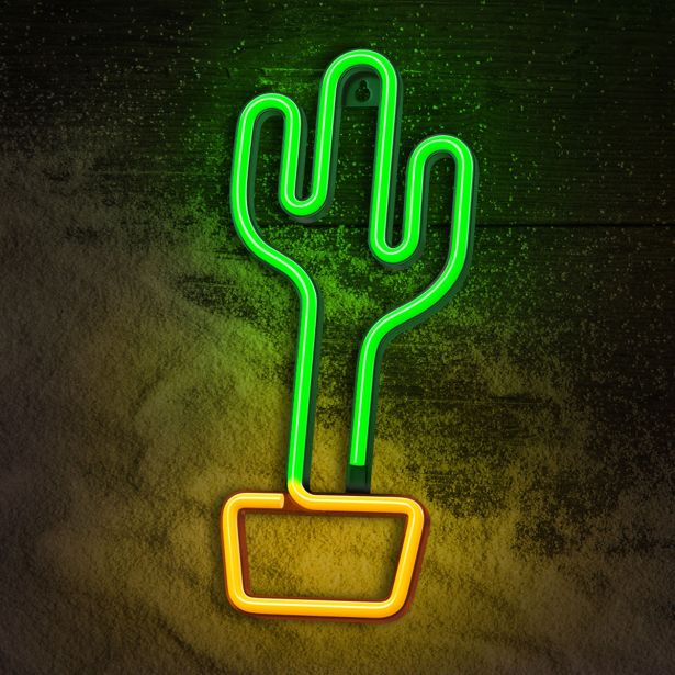 DEKORAT. STENSKA SVETILKA FOREVER NEON LED CACTUS