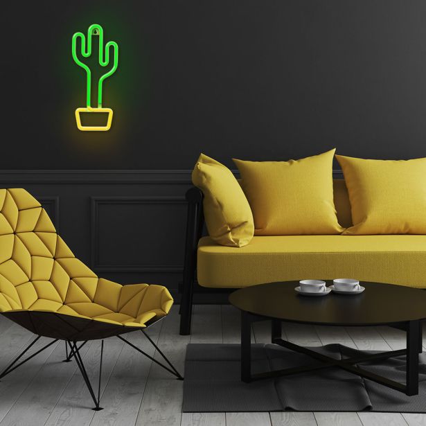 DEKORAT. STENSKA SVETILKA FOREVER NEON LED CACTUS