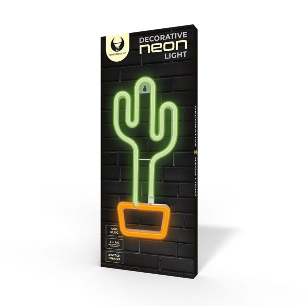 DEKORAT. STENSKA SVETILKA FOREVER NEON LED CACTUS