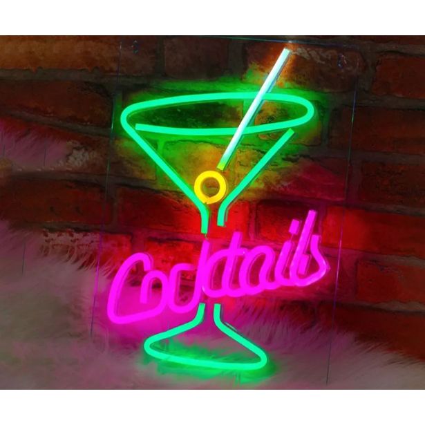 DEKORAT. STENSKA SVETILKA FOREVER NEON LED COCKTAILS