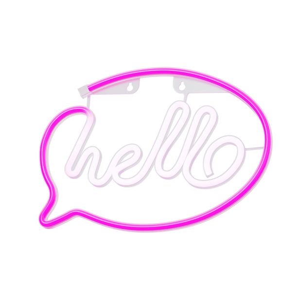 DEKORAT. STENSKA SVETILKA FOREVER NEON LED HELLO