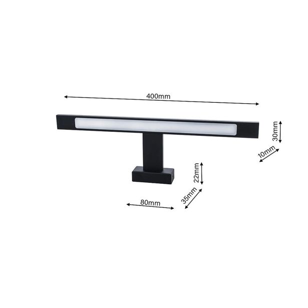 DEKORAT. STENSKA SVETILKA MILAGRO SHINE ČRNA 40CM 7W LED ML4379