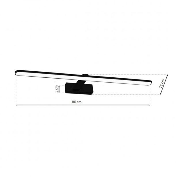 DEKORAT. STENSKA SVETILKA MILAGRO SPLASH ČRNA 80CM 16W LED ML5723