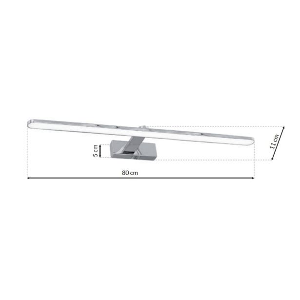 DEKORAT. STENSKA SVETILKA MILAGRO SPLASH KROM 80CM 16W LED ML5722
