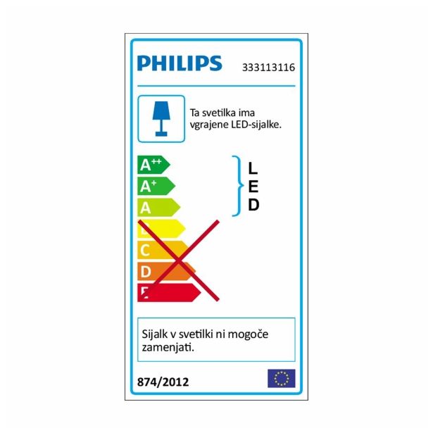 DEKORAT. STENSKA SVETILKA PHILIPS HOPSACK 1X3W LED 33311/31/16 BELA