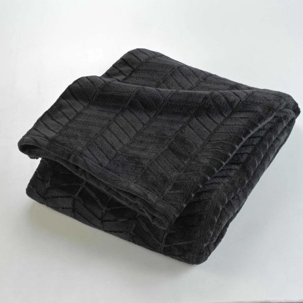 DEKORATIVNA ODEJA DOUCEUR D'INTÉRIEUR FLANELA 180X220 Z VZROCEM ARYA ČRNA