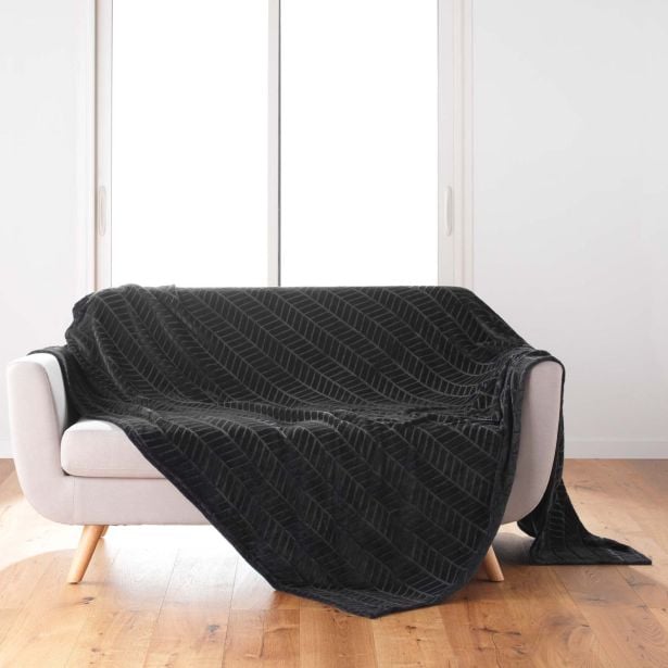 DEKORATIVNA ODEJA DOUCEUR D'INTÉRIEUR FLANELA 180X220 Z VZROCEM ARYA ČRNA