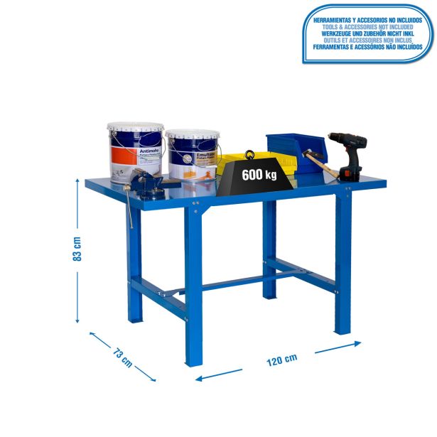 DELOVNA MIZA SIMONRACK SIMONWORK BT6 METAL 1200 MODRA 83X120X73 CM 600KG