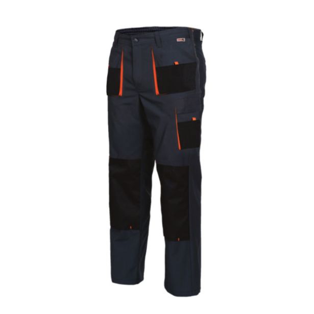 DELOVNE HLAČE KING DO PASU ŠT.3XL TEMNO SIVA - ORANŽNA MEŠANICA