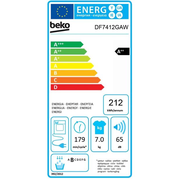 SUŠILNI STROJ BEKO DF7412GAW TOPLOTNA ČRPALKA