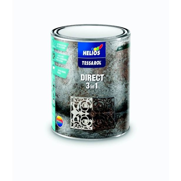 ANTIKOROZIVNI PREMAZ HELIOS TESSAROL DIRECT 3IN1 RAL 9005 ČRNI SIJAJ 0.75 L