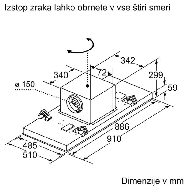 VGRADNA KUHINJSKA NAPA BOSCH DRC99PS20 STROPNA