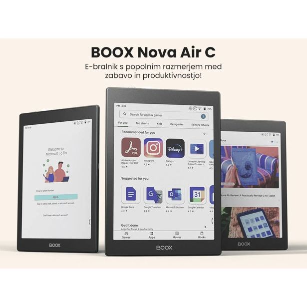 E-BRALNIK/TABLIČNI RAČUNALNIK 7.8" BOOX NOVA AIR C, BARVNI ZASLON, ANDROID 11, ČRN