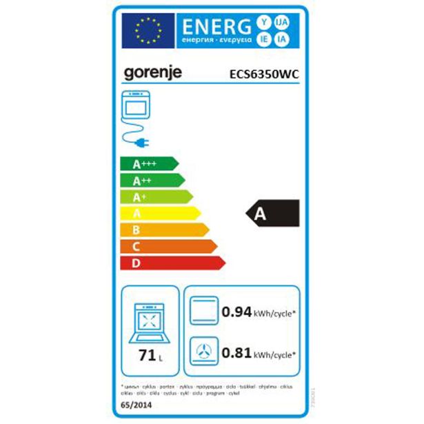 STEKLOKERAMIČNI ŠTEDILNIK GORENJE ECS6350WC