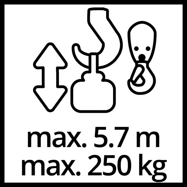 EL. DVIGALO Z ŽIČNO VRVJO EINHELL TC-EH 250 200KG / 5.7M VIŠINE