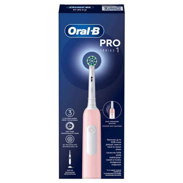 ELEKTRIČNA ZOBNA ŠČETKA ORAL-B PRO1 ROZA CROSS ACTION