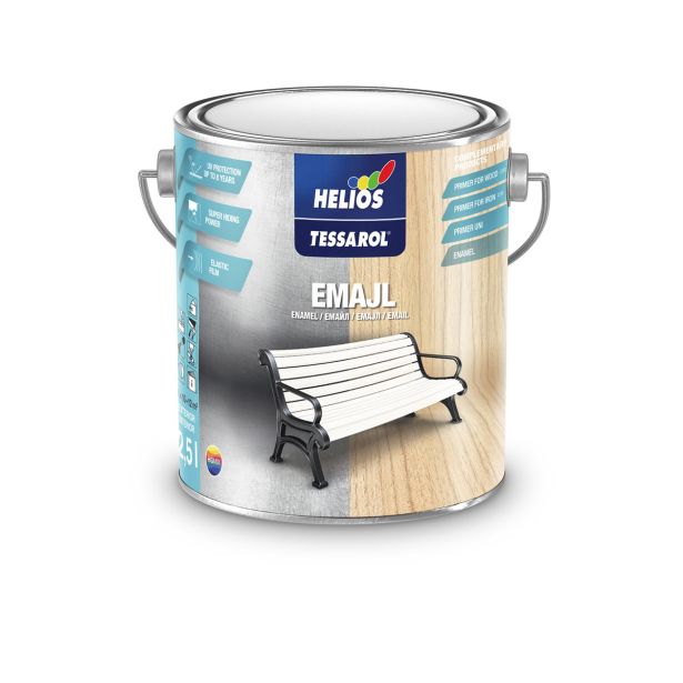 POKRIV.PREM.ZA KOV.,LES HELIOS TESSAROL EMAJL RAL 3000 RDEČA 2.5 L
