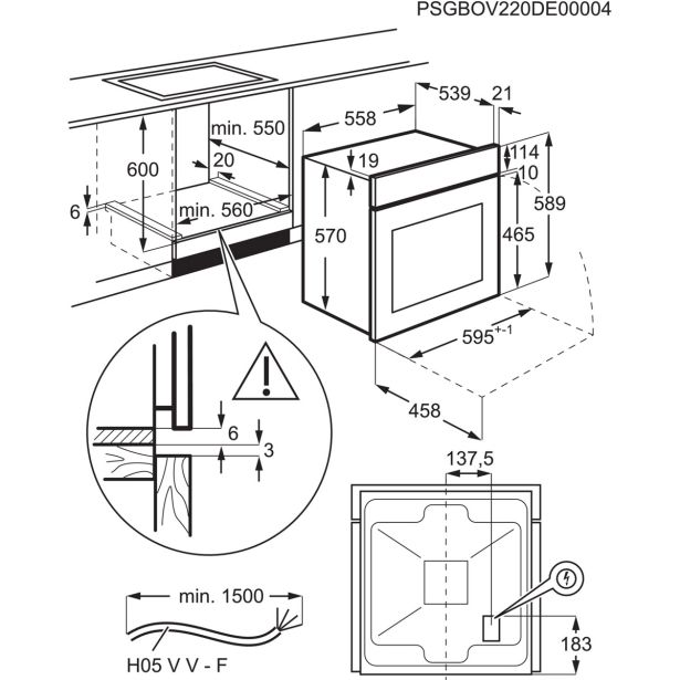 VGRADNA PEČICA ELECTROLUX EOF5H40BX