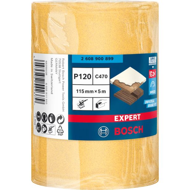 EXPERT C470 ZVITEK BRUSNEGA PAPIRJA ZA ROČNO BRUŠENJE, 115 MM, 5 M, G 120