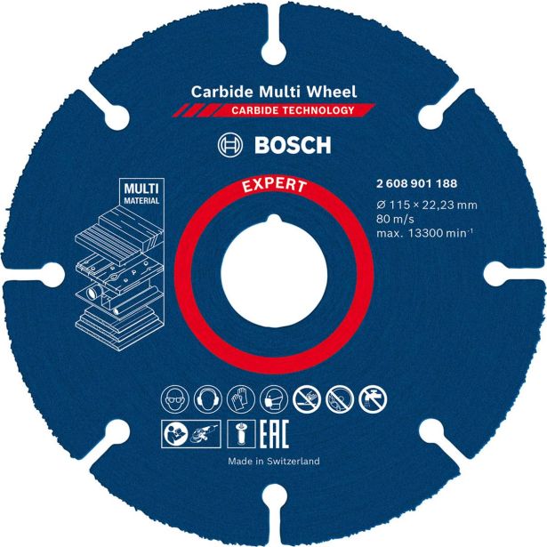 EXPERT CARBIDE MULTI WHEEL REZALNA PLOŠČA, 115 MM, 22,23 MM