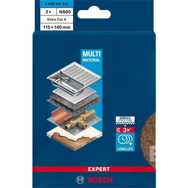 EXPERT N880 BLAZINICA IZ FLISA ZA ROČNO BRUŠENJE, 115 X 140 MM, GROBA A, 2 KOSA