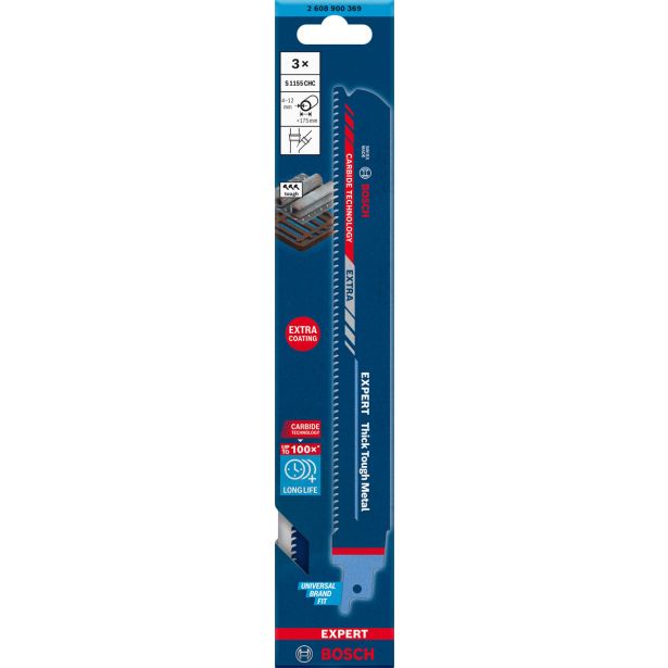EXPERT 'THICK TOUGH METAL' S 1155 CHC LIST ZA SABLJASTO ŽAGO, 3 KOSI