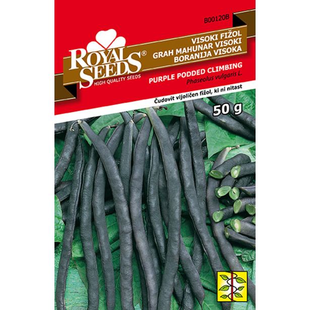 STROČNICA ROYAL SEEDS FIŽOL 50G VISOKI VIOLET PODDED STRINGLES