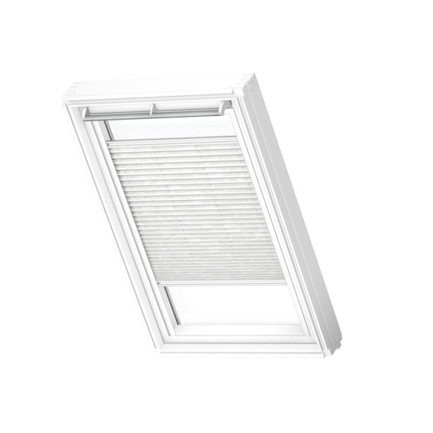 SENČILO ZA STREŠNO OKNO VELUX FML FK04 1256S PLISE, ELEK., BELA/VZOREC