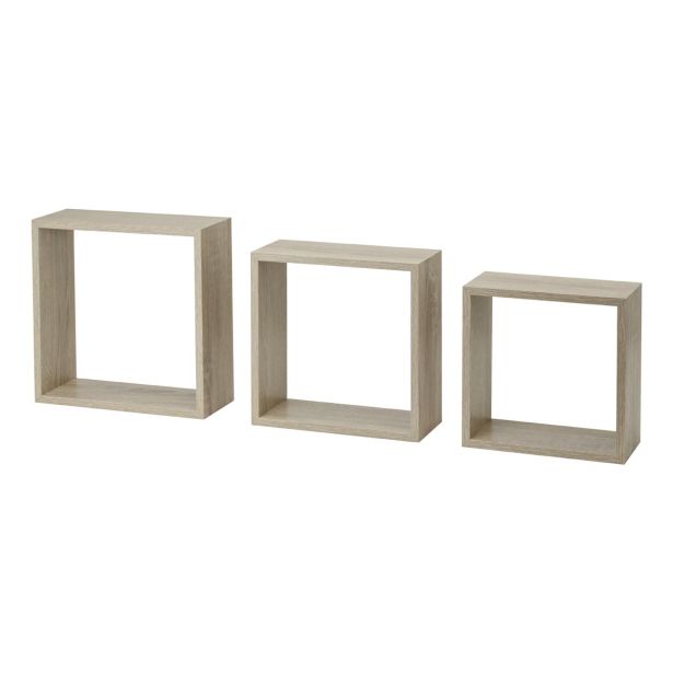 LESENA POLICA FRAME XL HRAST 3 KOS 300X300X117 MM