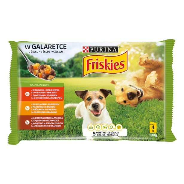 FRISKIES MOKRA HRANA V ŽELEJU PES MESO 4X100G