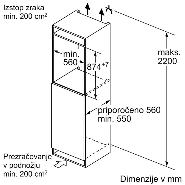 VGRADNA ZAMRZOVALNA OMARA BOSCH GIV21AFE0