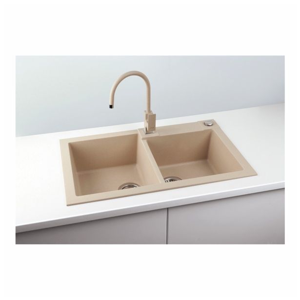 GRANITAL POMIVALNO KORITO ALVEUS ROCK 90, G55 BEIGE 780X480 MM