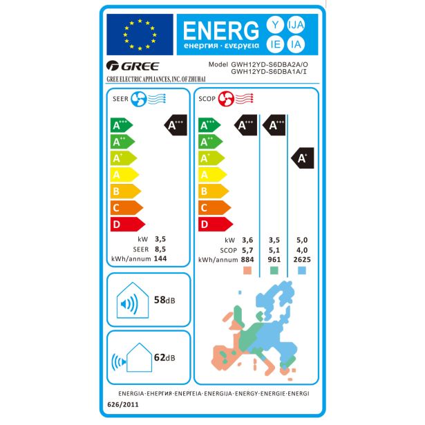 GREE GWH24YE-S6DBA1A AMBER NORDIC 7,0KW NOTRANJA + ZUNANJA ENOTA