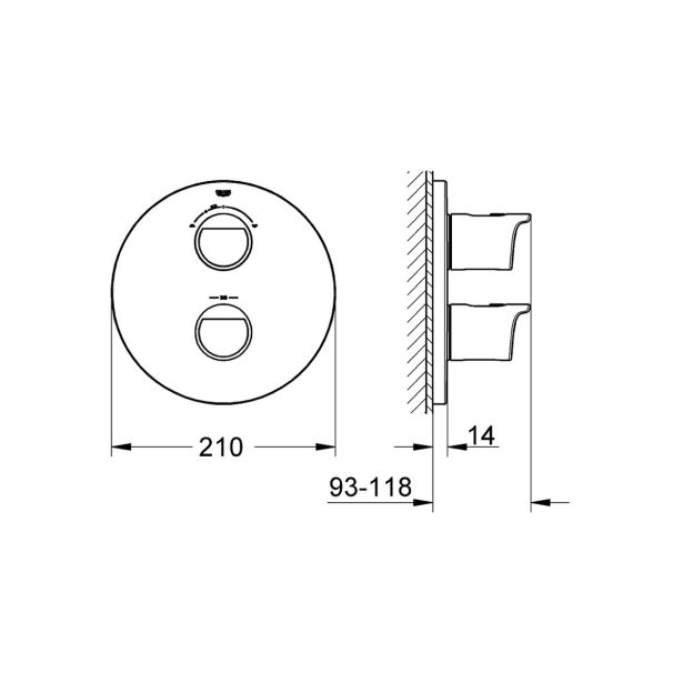 PIPA ZA TUŠ GROHE GROTHERM 2000 TERMOSTATSKA