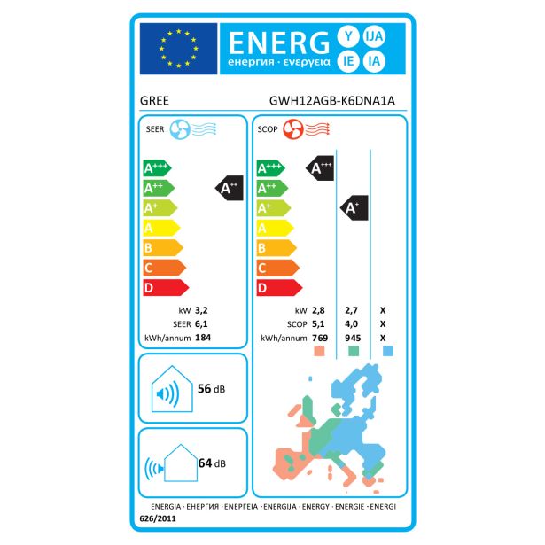 GWH12AGB-K6DNA1A PULAR ECO 3.2KW NOTR+ZUN ENOTA