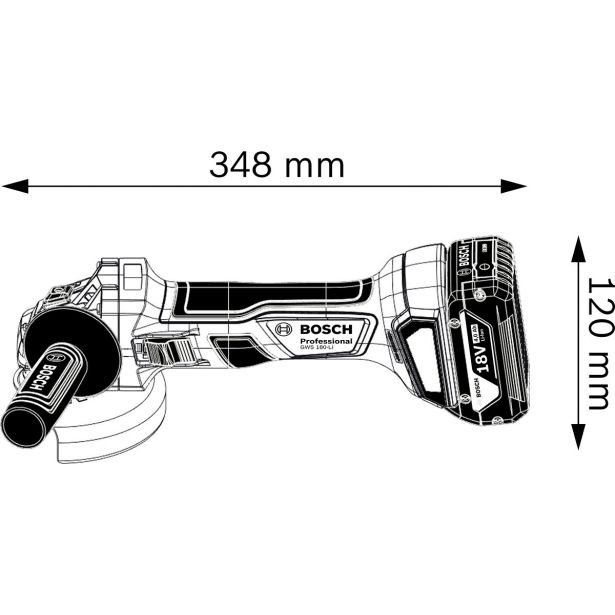 AKUMULAT. KOTNI BRUSILNIK BOSCH PROFESSIONAL GWS 180-LI SOLO; PROMIX 18V