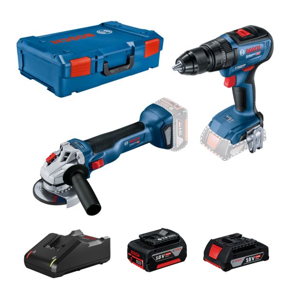 AKUMULATORSKI SET BOSCH PROFESSIONAL GWS 18V-10+GSB 18V-50