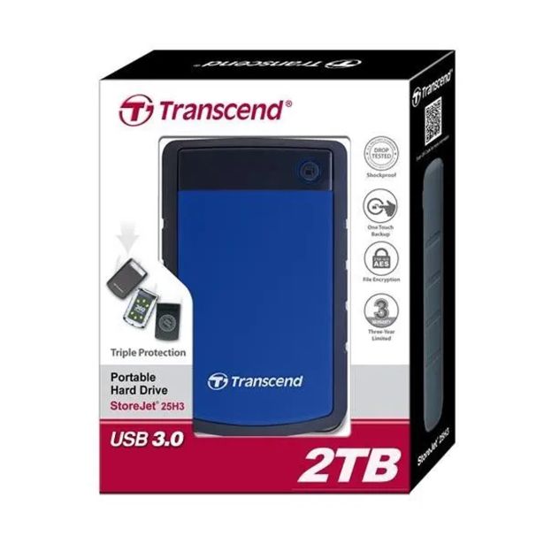 ZUNANJI TRDI DISK TRANSCEND HDD EXT 2TB ČRN ODPROREN TRANSC NA UDARCE