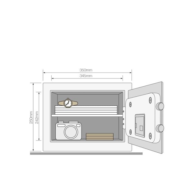 YALE TREZOR HIGH SECURITY MOTORISED HOME, VXŠXD 250X350X300 MM, 13,1 KG, 20,5 L, Z EL. KLJUČAVNICO IN ENIM KLJUČEM, ČRNI.